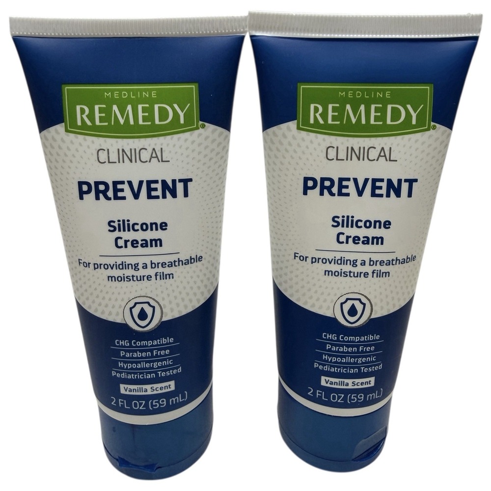 Medline Remedy Clinical PREVENT Silicone Cream (2 Count) Vanilla 2 oz/59‎ mL